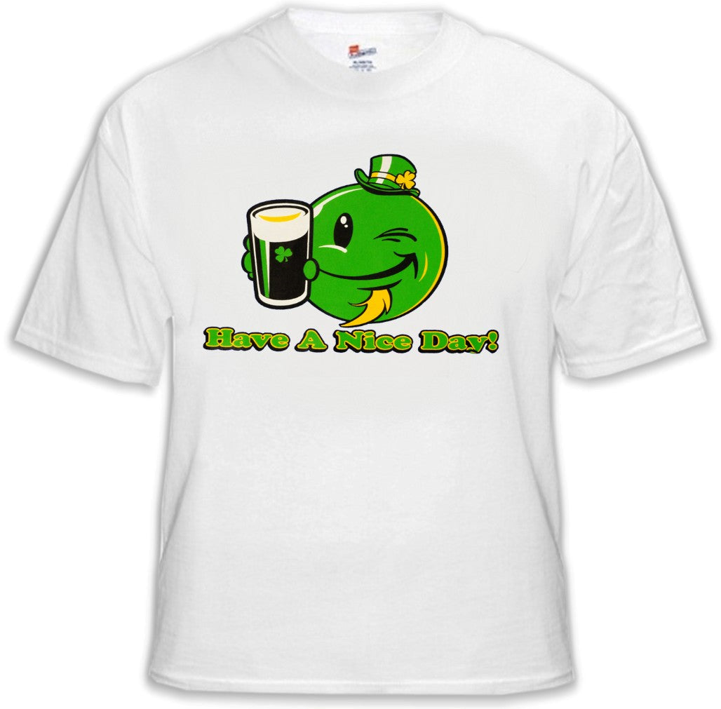 St. Patrick's Day Tees - Have a Nice Day Irish Smiley T-Shirt