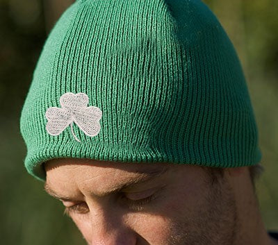 St. Patricks Day Shamrock Winter Beanie