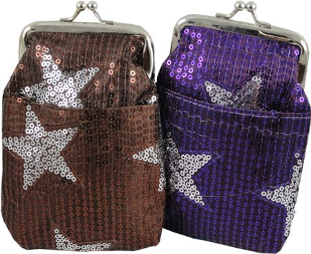 Star Studded Sequin Cigarette Purse with Lighter Holder