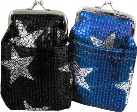 Star Studded Sequin Cigarette Purse with Lighter Holder