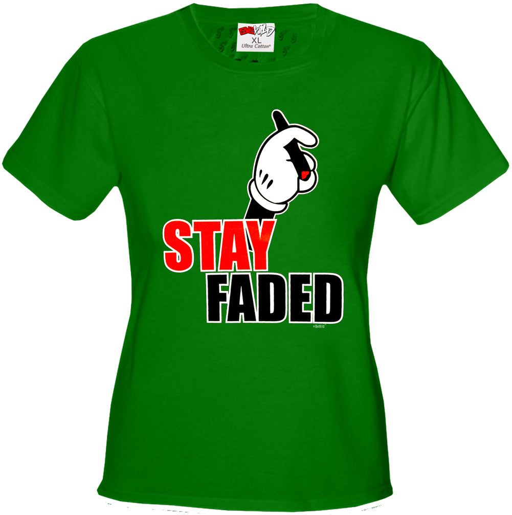 Stay Faded Cartoon Hands Girl's T-Shirt