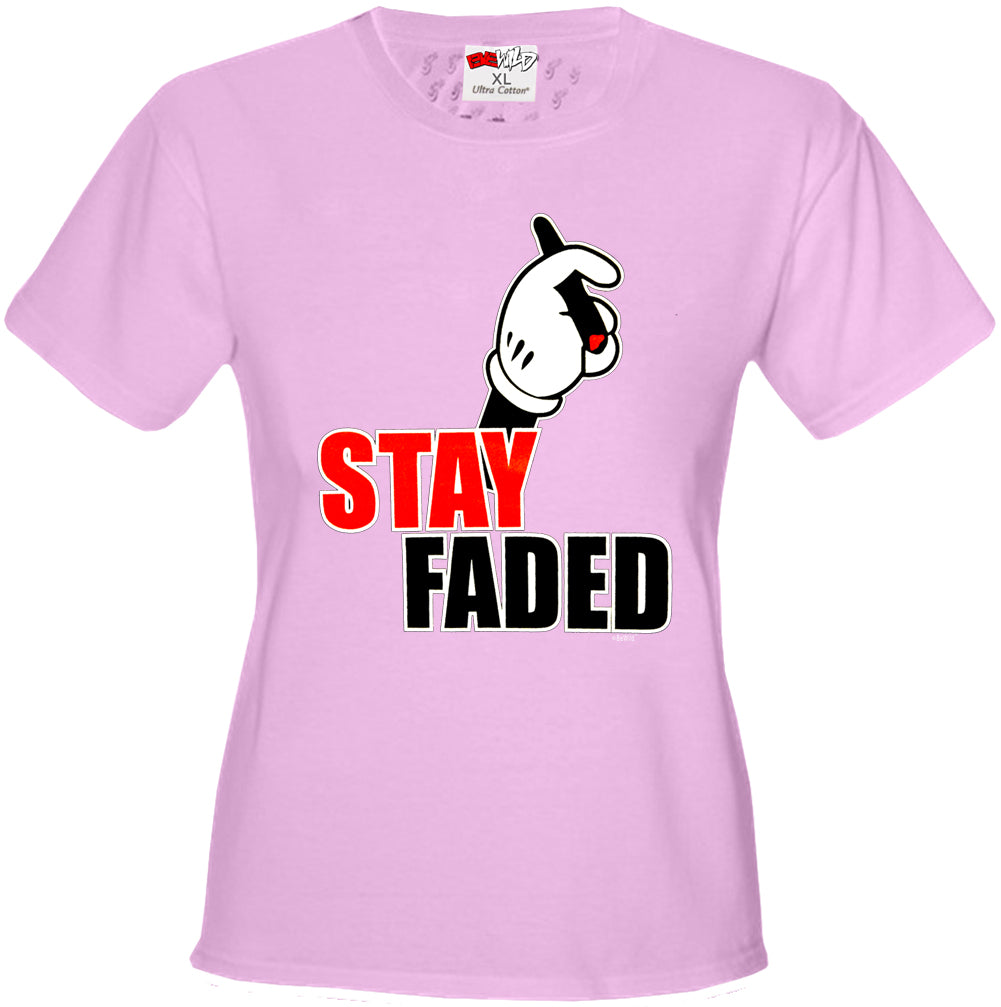 Stay Faded Cartoon Hands Girl's T-Shirt