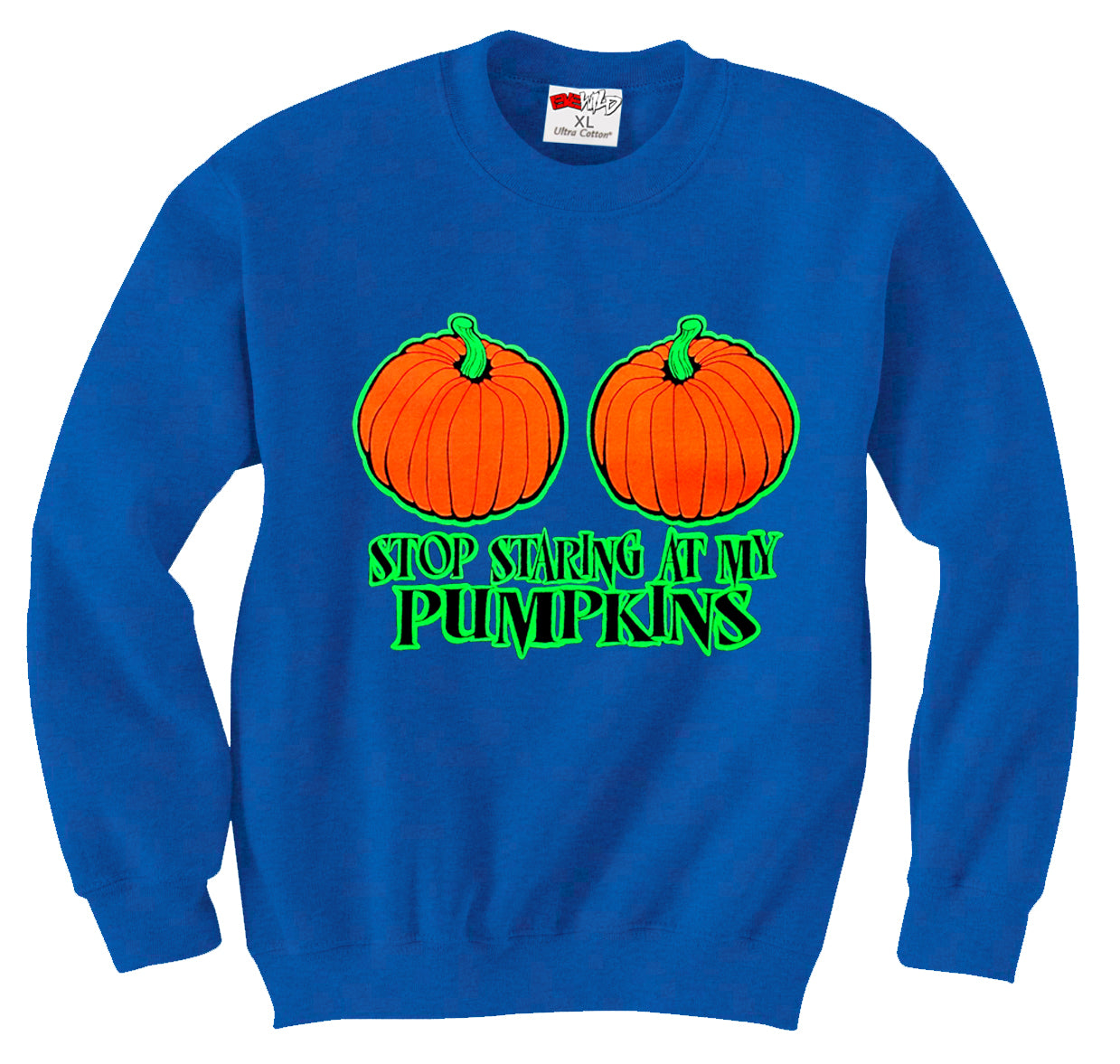 Stop Staring At My Pumpkins Crewneck Sweatshirt