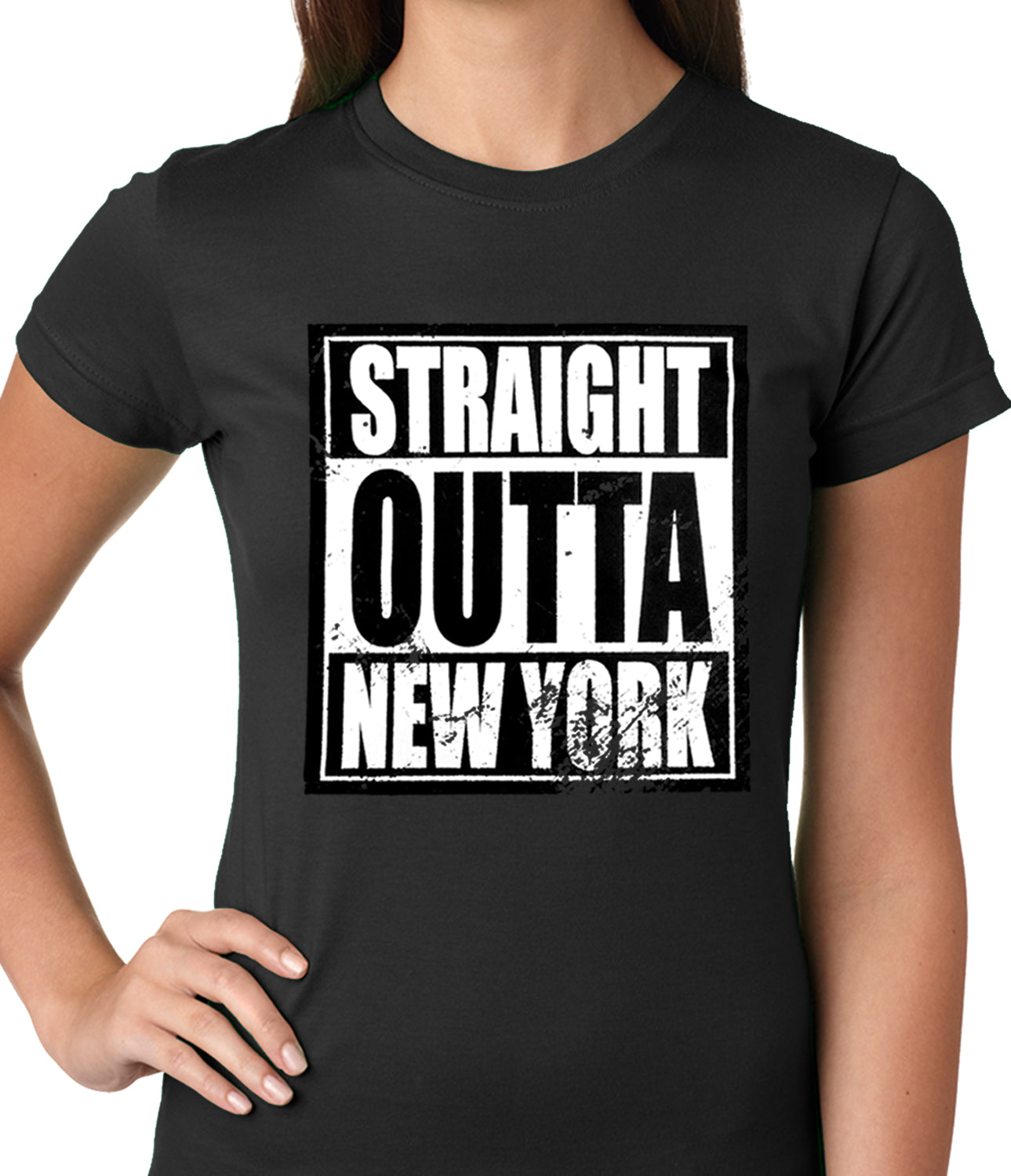 Straight Outta New York Ladies T-shirt