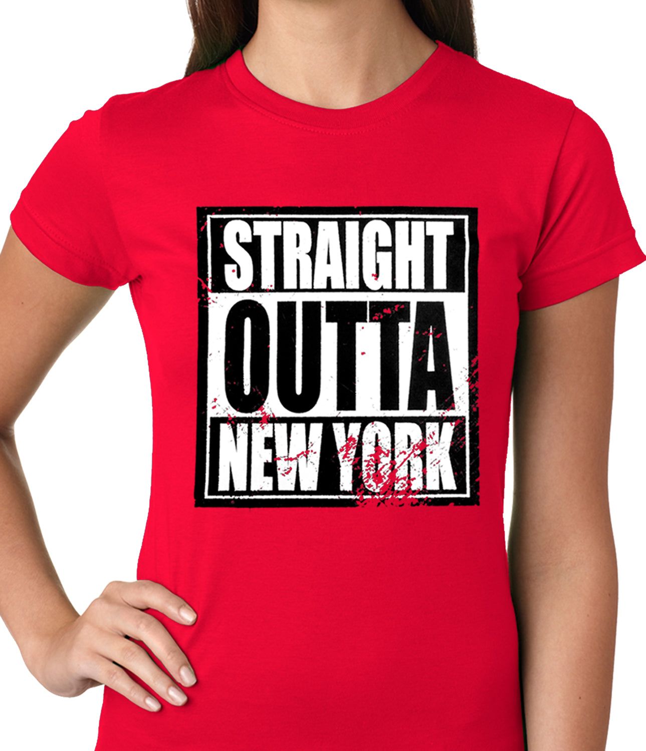 Straight Outta New York Ladies T-shirt