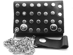 Studded Premium Leather Chain Wallet