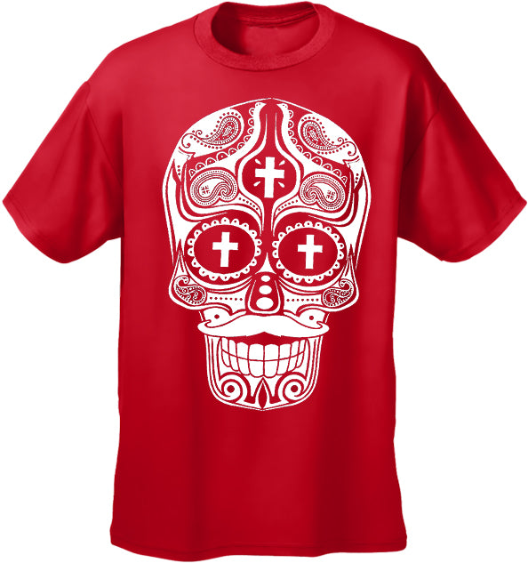 Sugar Skull with Mustache Men's T-Shirt