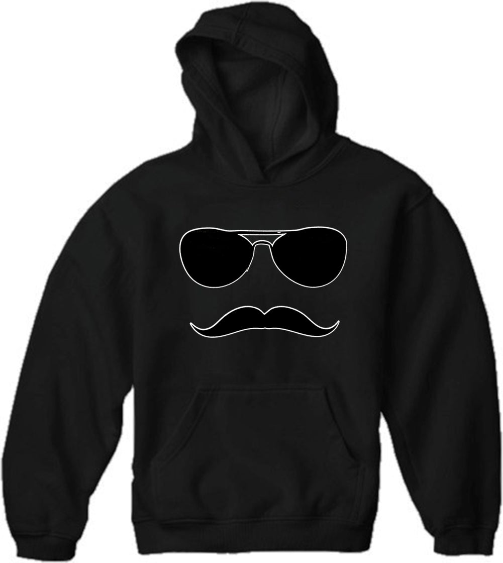 Sunglasses Mustache Adult Hoodie