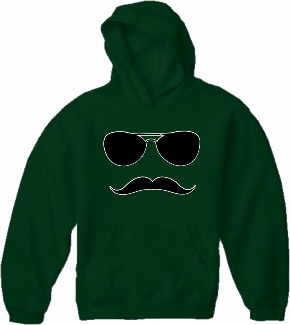 Sunglasses Mustache Adult Hoodie