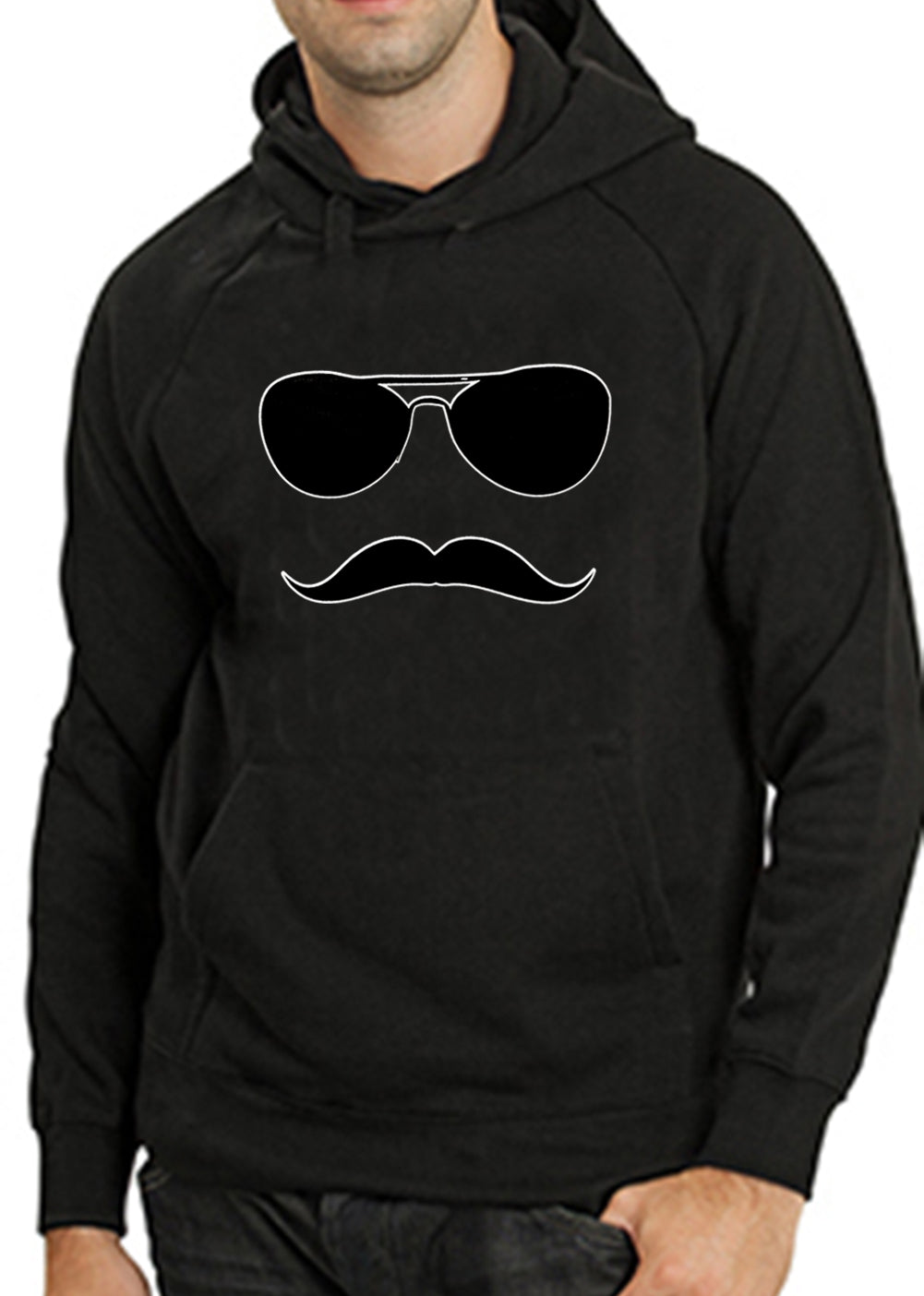 Sunglasses Mustache Adult Hoodie