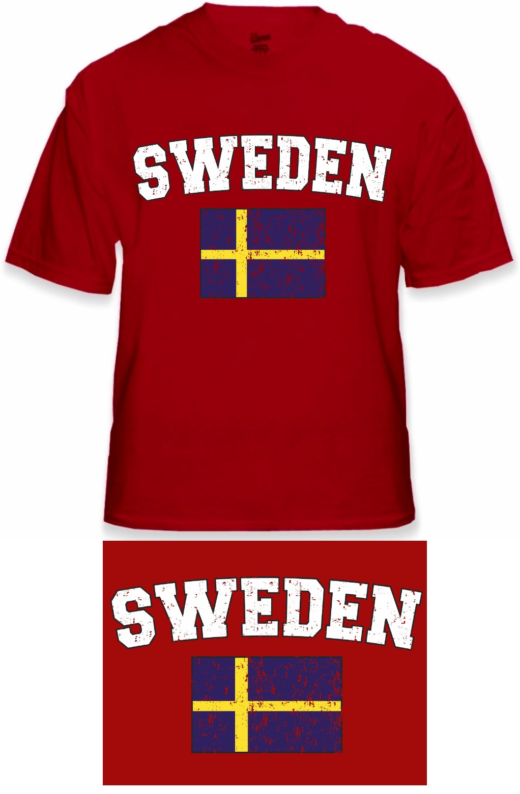 Sweden Vintage Flag International Mens T-Shirt