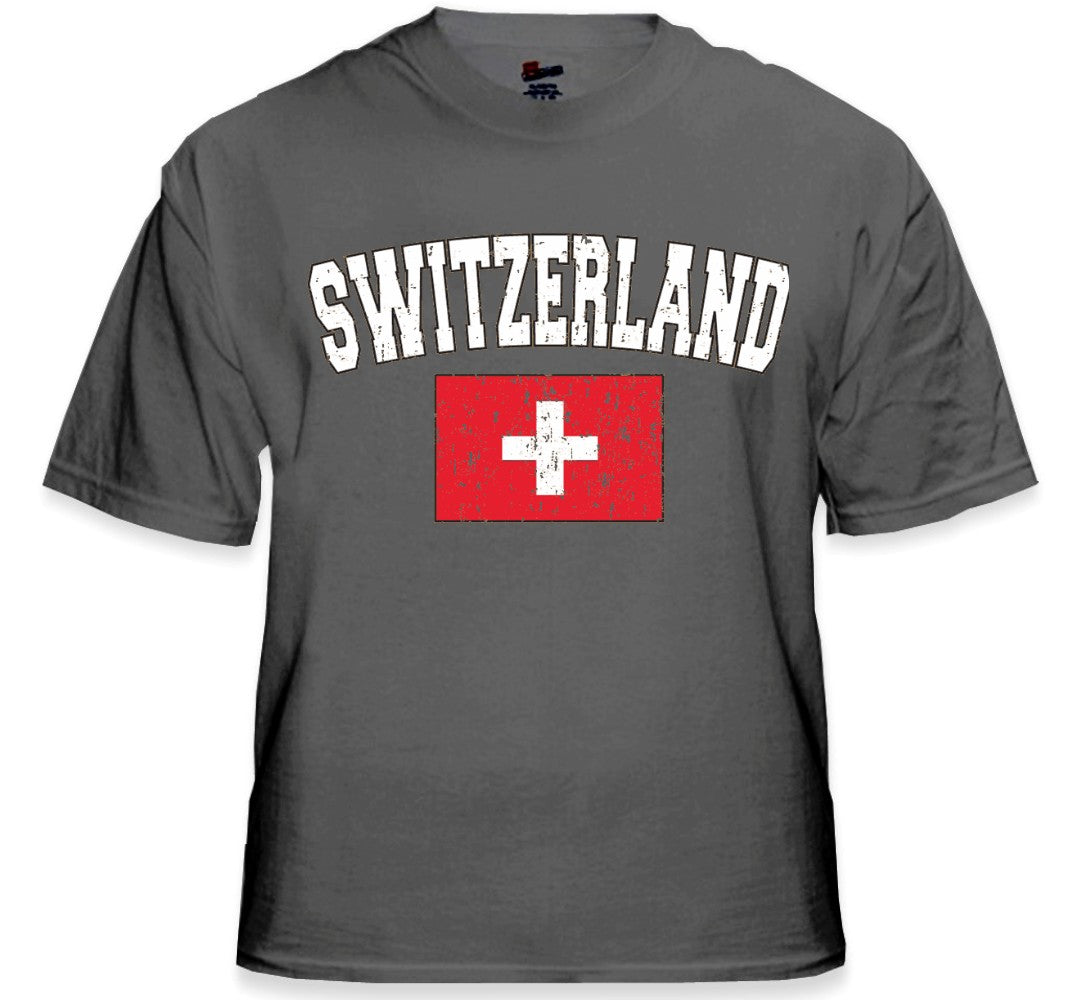 Switzerland Vintage Flag International Mens T-Shirt