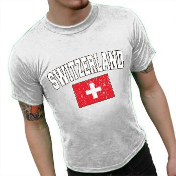Switzerland Vintage Flag International Mens T-Shirt