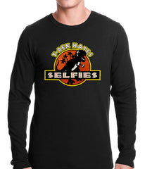 T-Rex Hates Selfies Funny Thermal Shirt