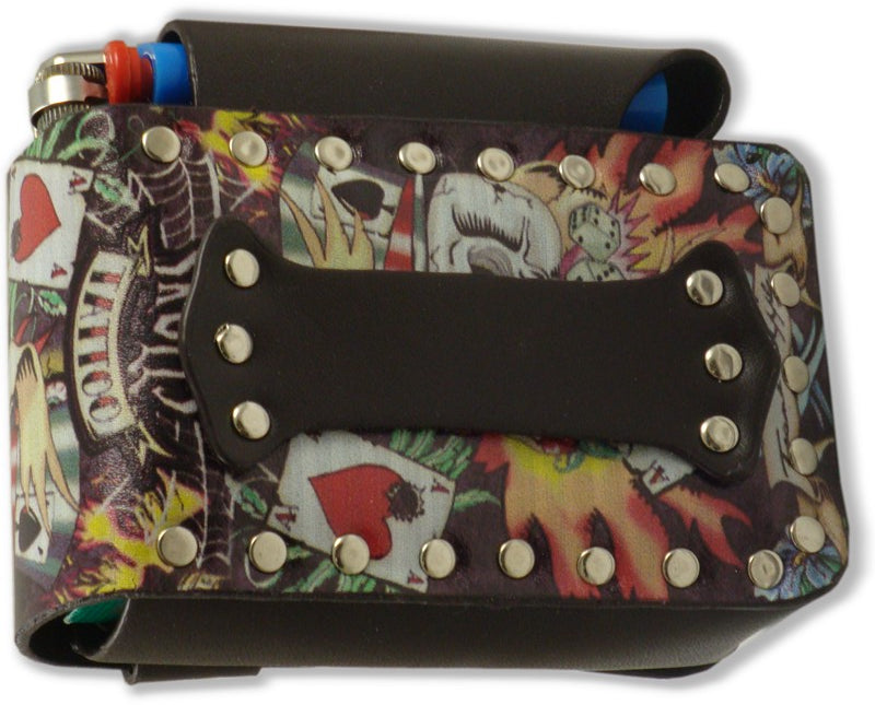 Tattoo Art Cigarette Pouch with Lighter Holder (For Regulars & 100's)