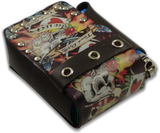 Tattoo Art Cigarette Pouch with Lighter Holder (For Regulars & 100's)