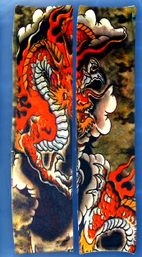 Tattoo Sleeves - Red Dragon Tattoo Sleeves (Pair)