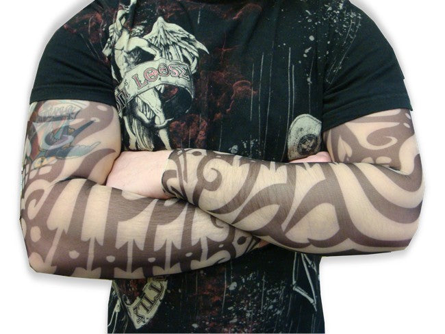 Tattoo Sleeves - Tribal Skeleton Tattoo Sleeves (Pair)