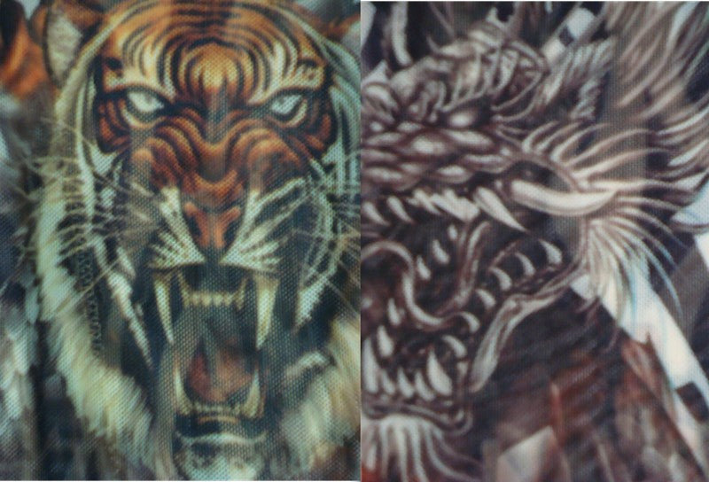 Tattoo Sleeves - Vicious Tigers and Dragon Tattoo Sleeves (Pair)