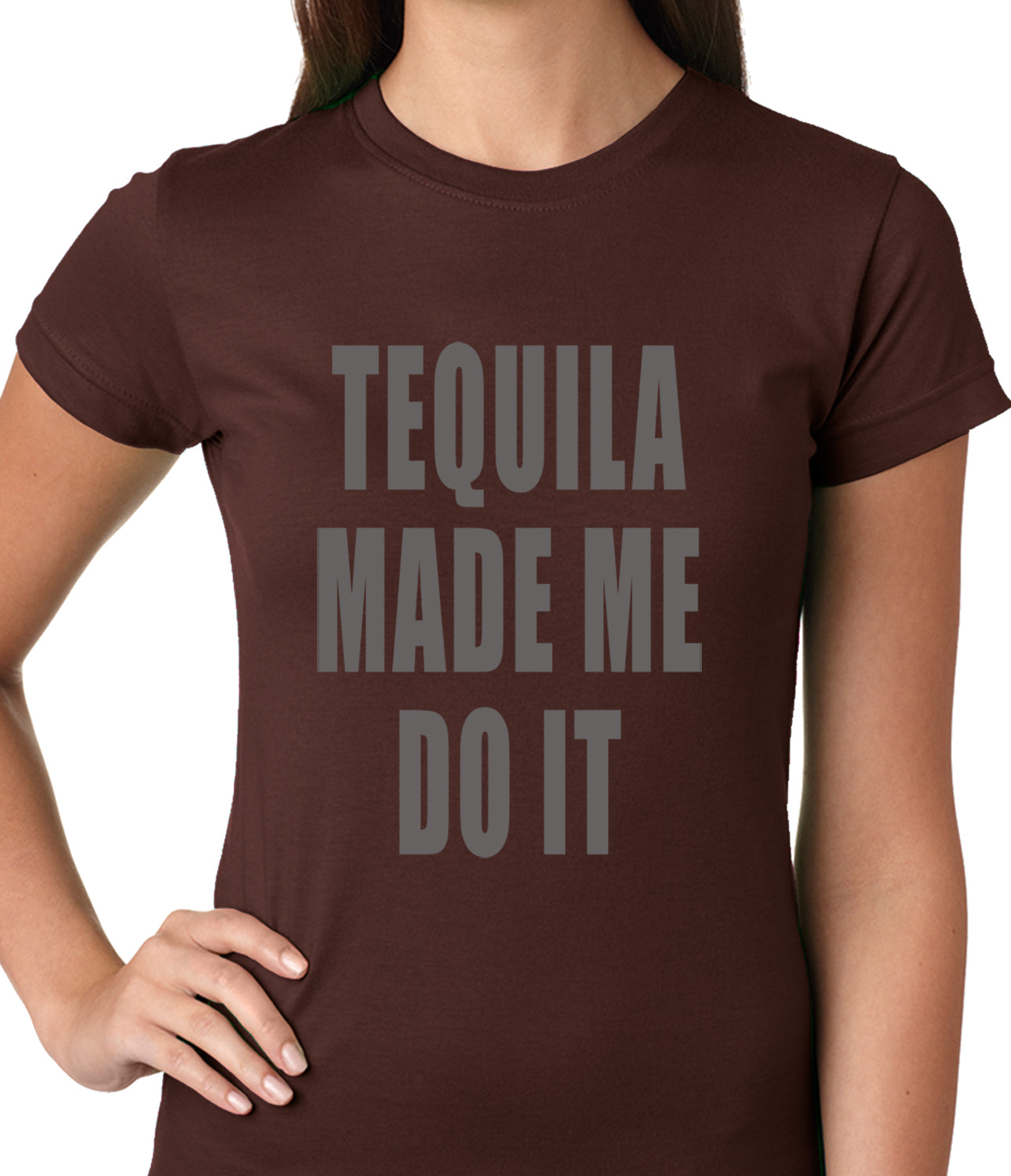 Tequila Made Me Do It Drinking Ladies T-shirt