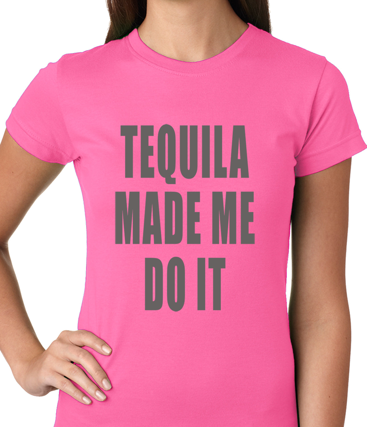 Tequila Made Me Do It Drinking Ladies T-shirt