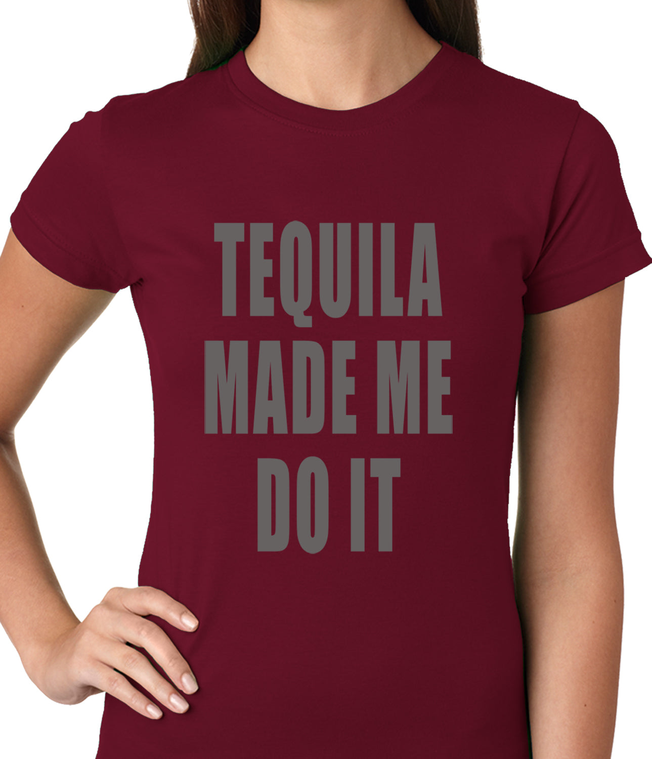 Tequila Made Me Do It Drinking Ladies T-shirt