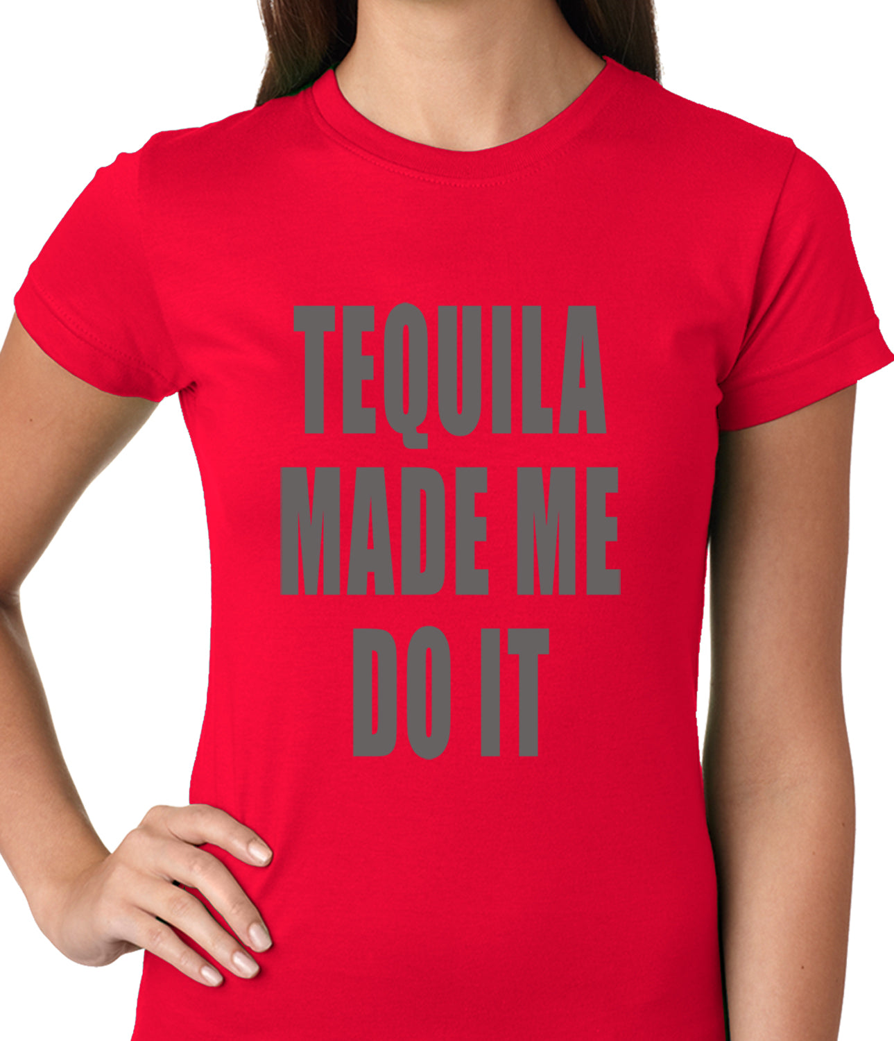 Tequila Made Me Do It Drinking Ladies T-shirt