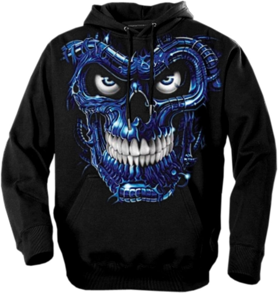 Terminator Skull Blue Hoodie