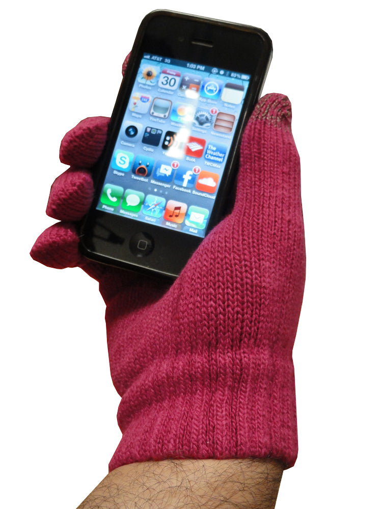 Texting Gloves - Pair of Gloves for Touch Screens (Pink)