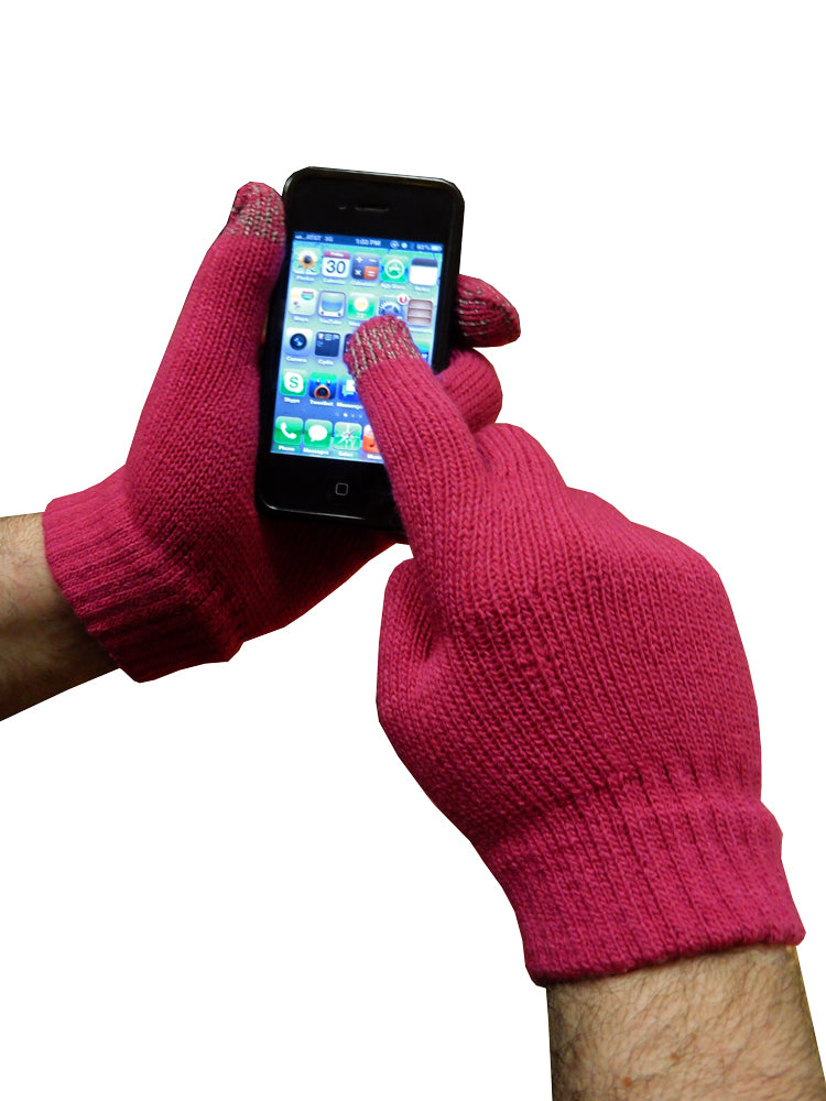 Texting Gloves - Pair of Gloves for Touch Screens (Pink)