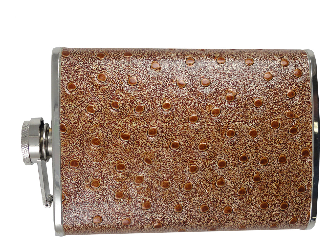 Textured 8oz Brown Leather Flask
