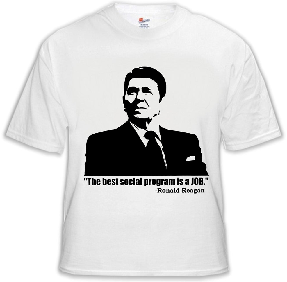 The Best Social Program Is A Job Ronald Reagan Men's T-Shirt