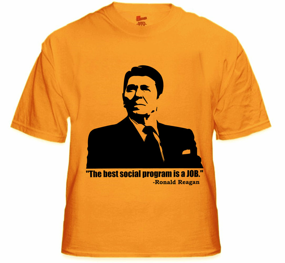 The Best Social Program Is A Job Ronald Reagan Men's T-Shirt