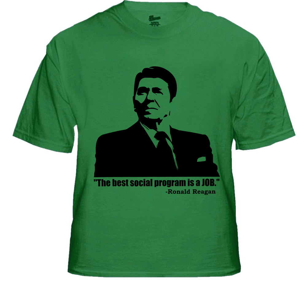 The Best Social Program Is A Job Ronald Reagan Men's T-Shirt