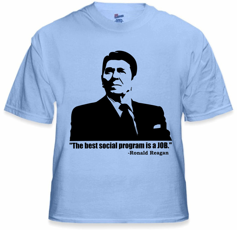 The Best Social Program Is A Job Ronald Reagan Men's T-Shirt