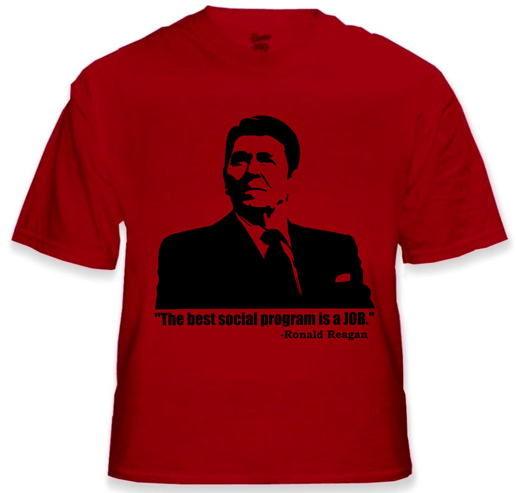The Best Social Program Is A Job Ronald Reagan Men's T-Shirt