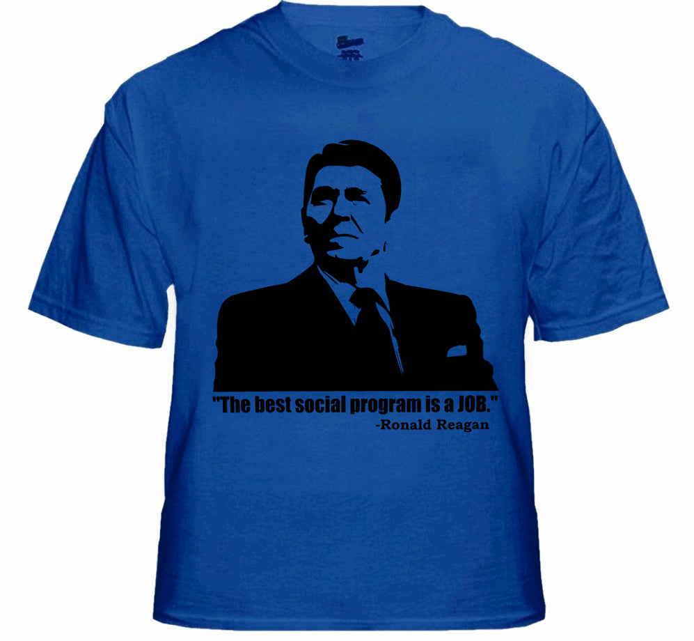 The Best Social Program Is A Job Ronald Reagan Men's T-Shirt