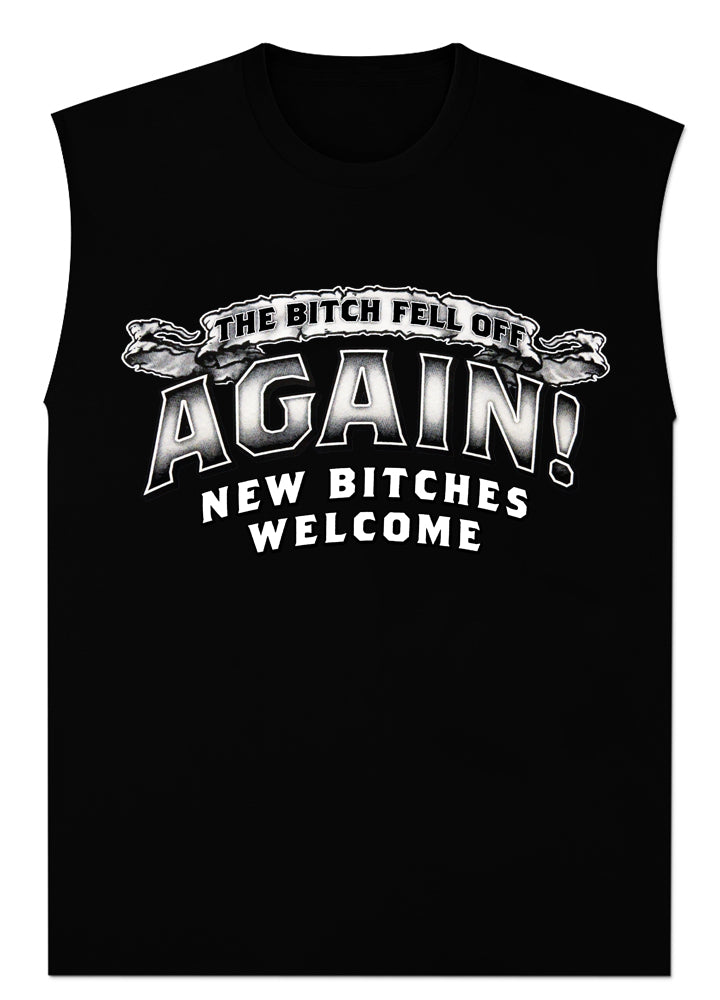 The Bitch Fell Off Again! Biker Shirt (Black)