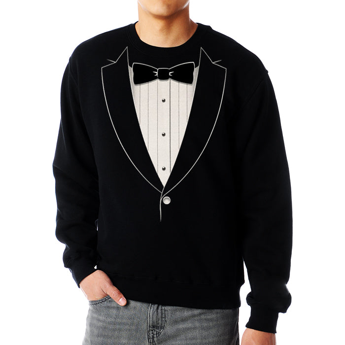 "The Classic" Black Tie Tuxedo Men's Crew Neck Sweat Shirt