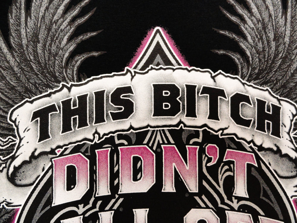 This Bitch Didn't Fall Off Women's Biker T-Shirt (Black)