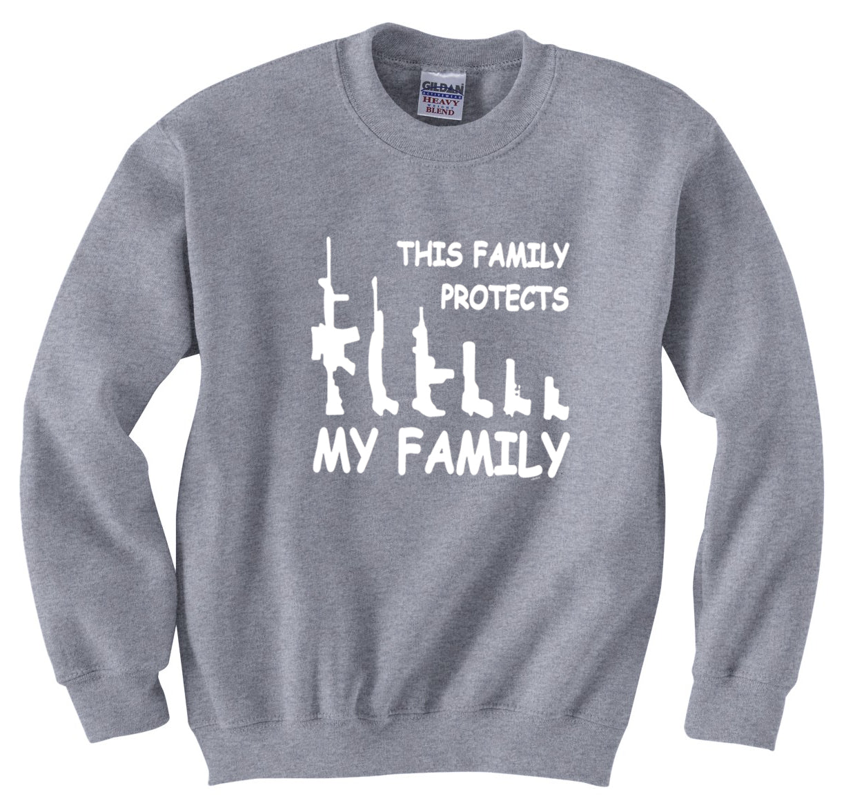 This Family Protects My Family Crewneck Sweatshirt