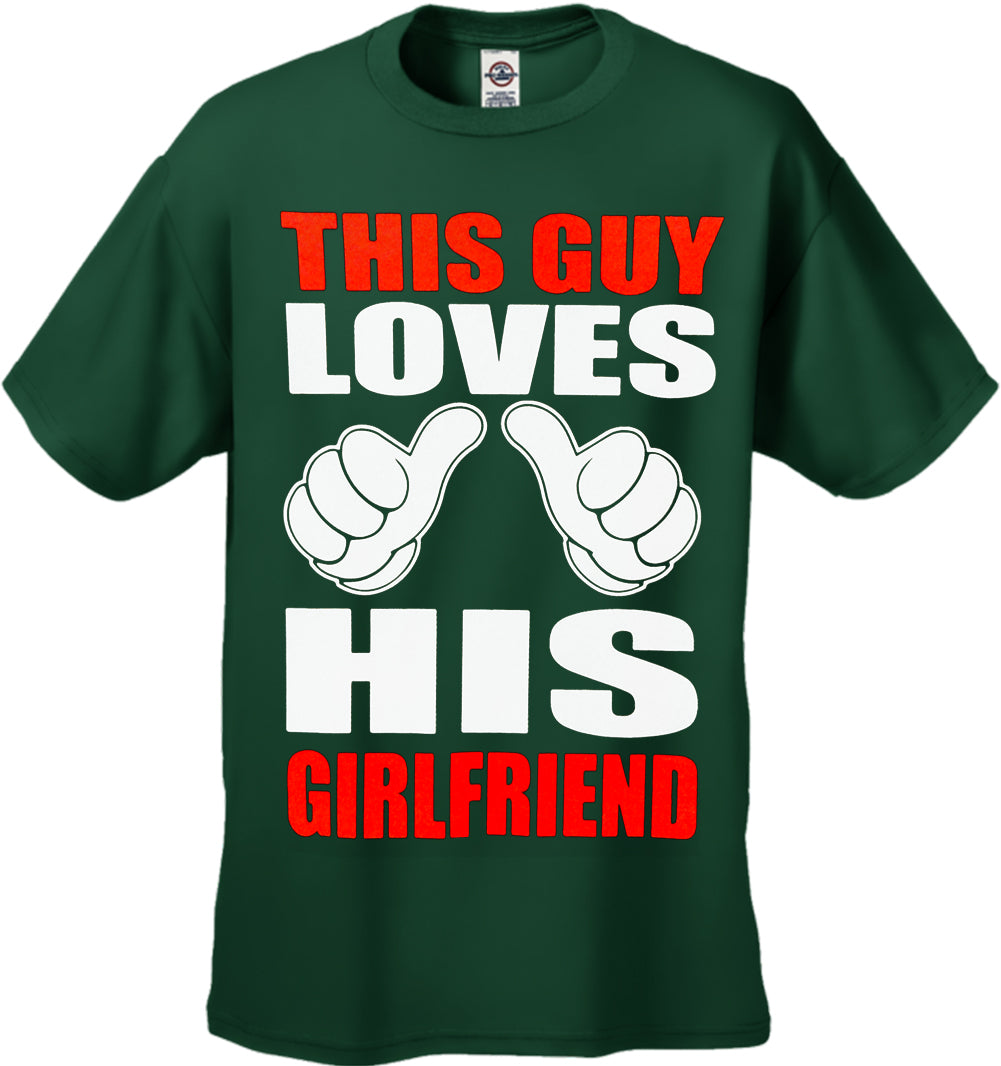 This Guy Loves His Girlfriend Cartoon Hands Men's T-Shirt