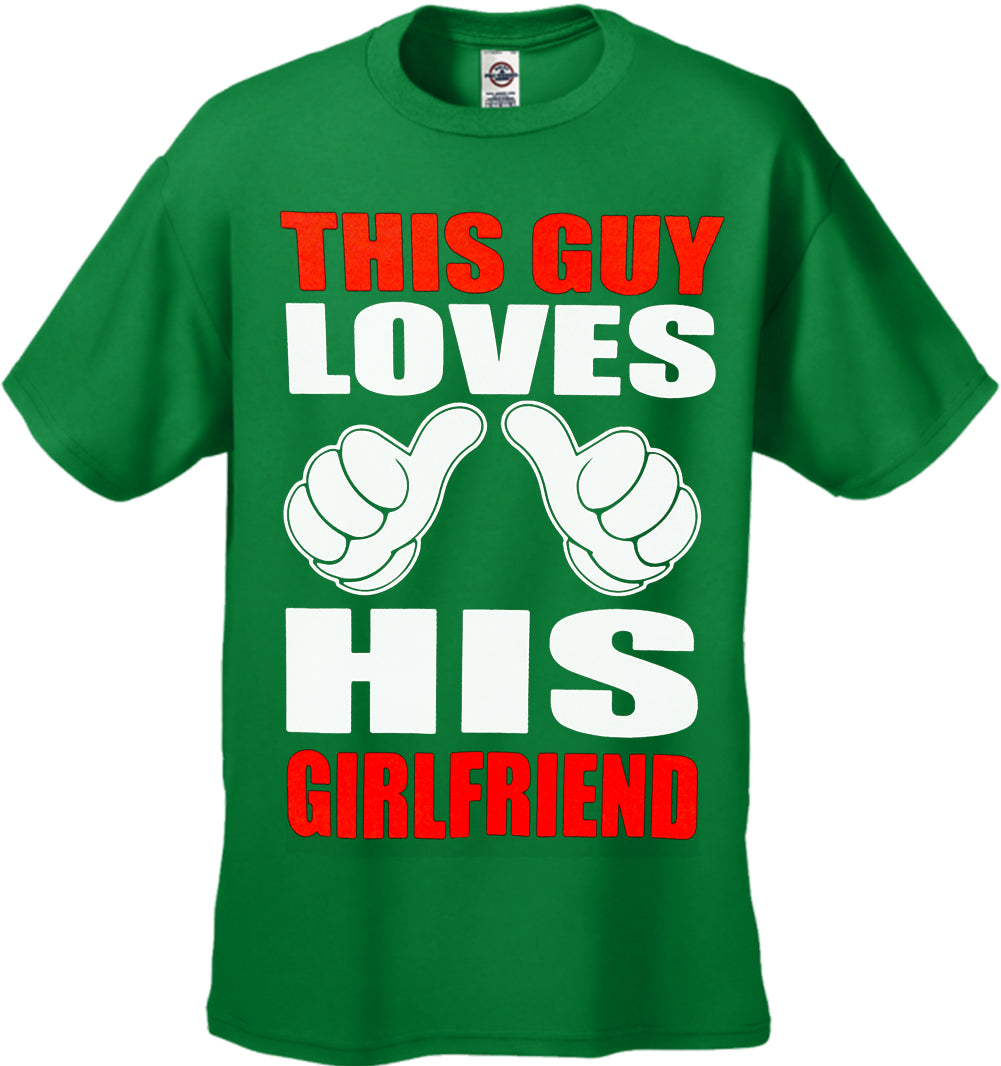 This Guy Loves His Girlfriend Cartoon Hands Men's T-Shirt