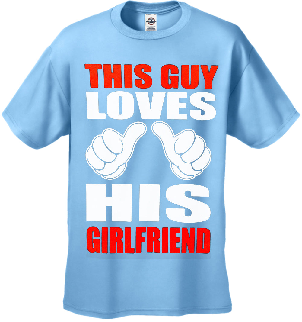 This Guy Loves His Girlfriend Cartoon Hands Men's T-Shirt