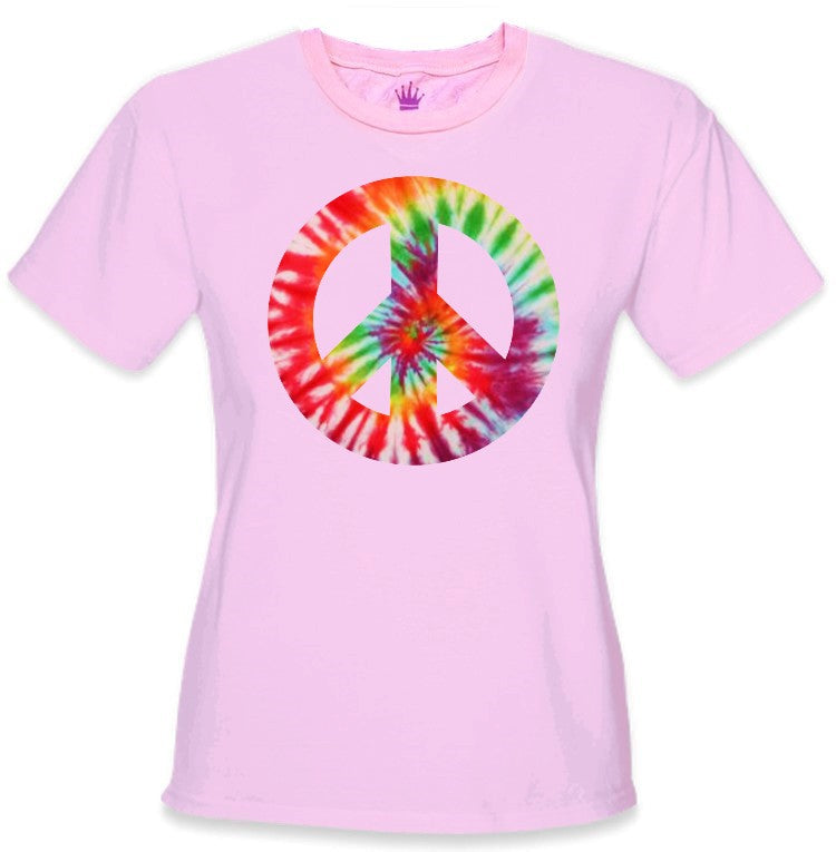 Tie Dye Peace Sign Girls T-Shirt
