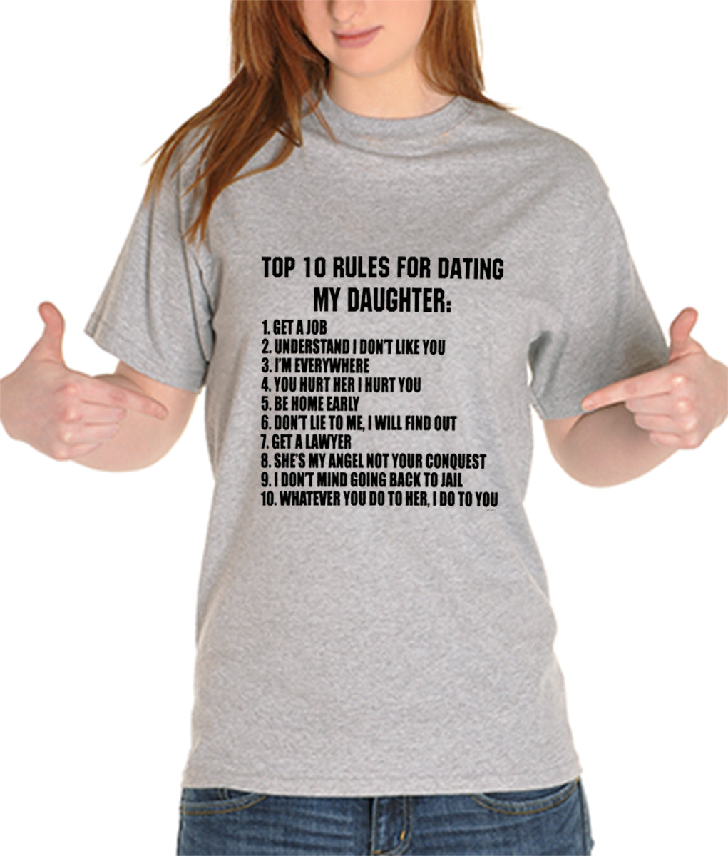 Top 10 Rules For Dating My Daughter Girl's T-Shirt