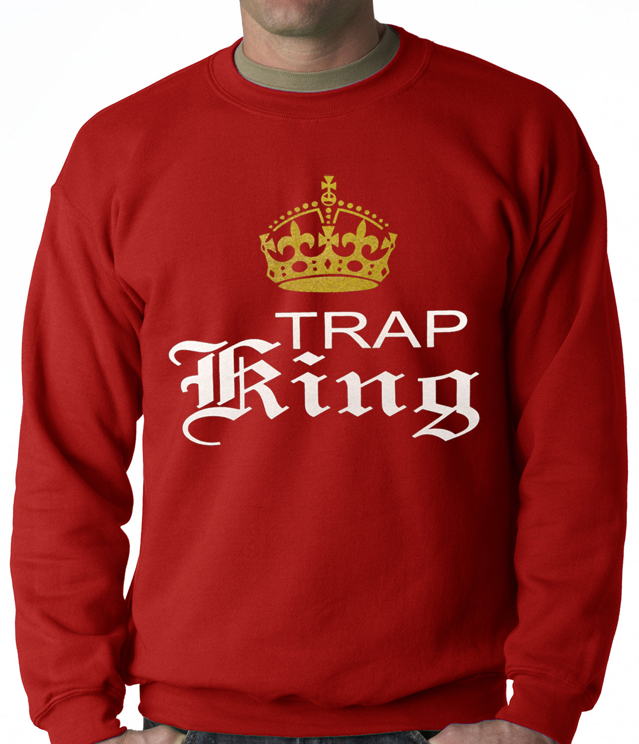 Trap King Golden Crown Adult Crewneck