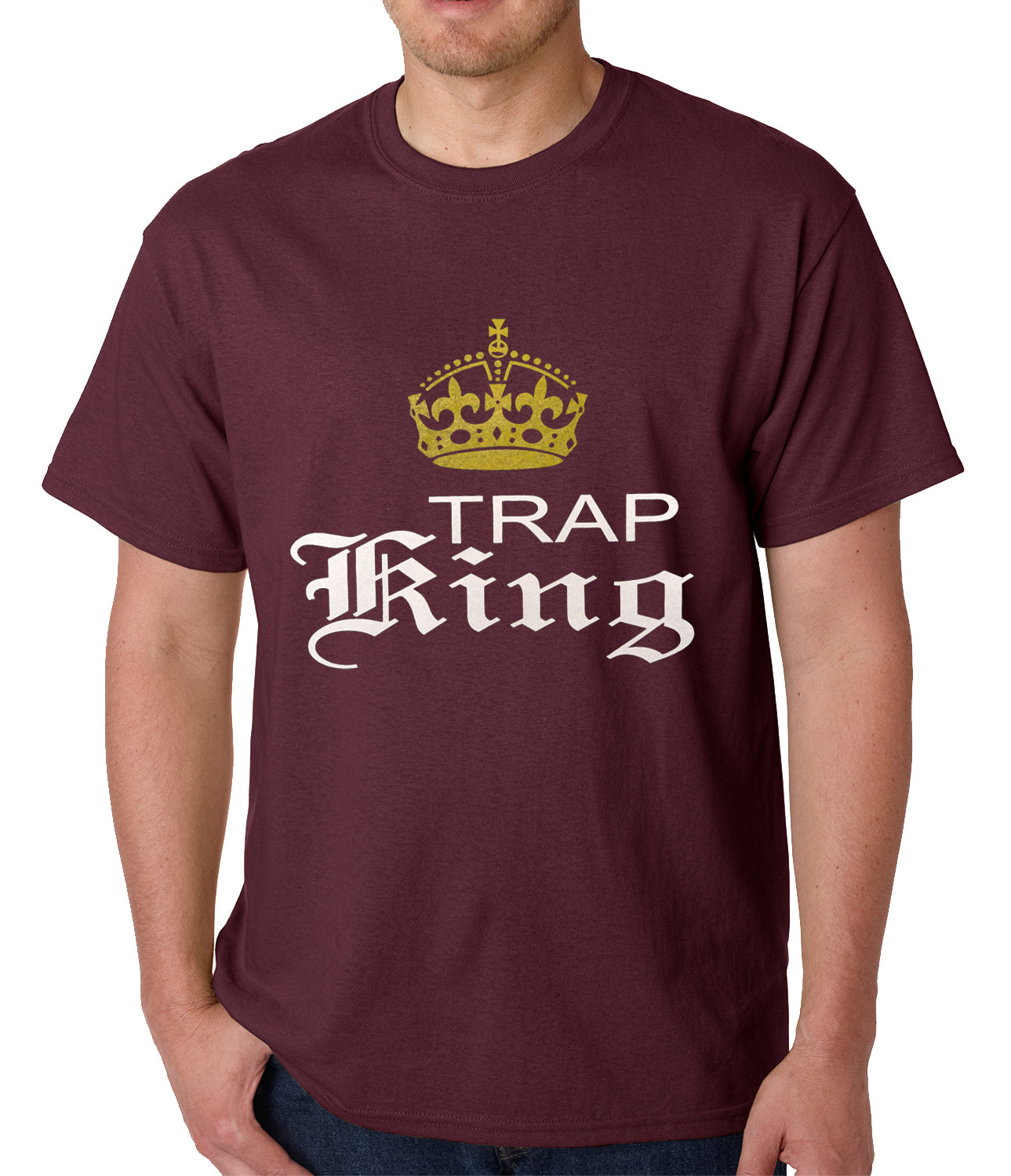 Trap King Golden Crown Mens T-shirt