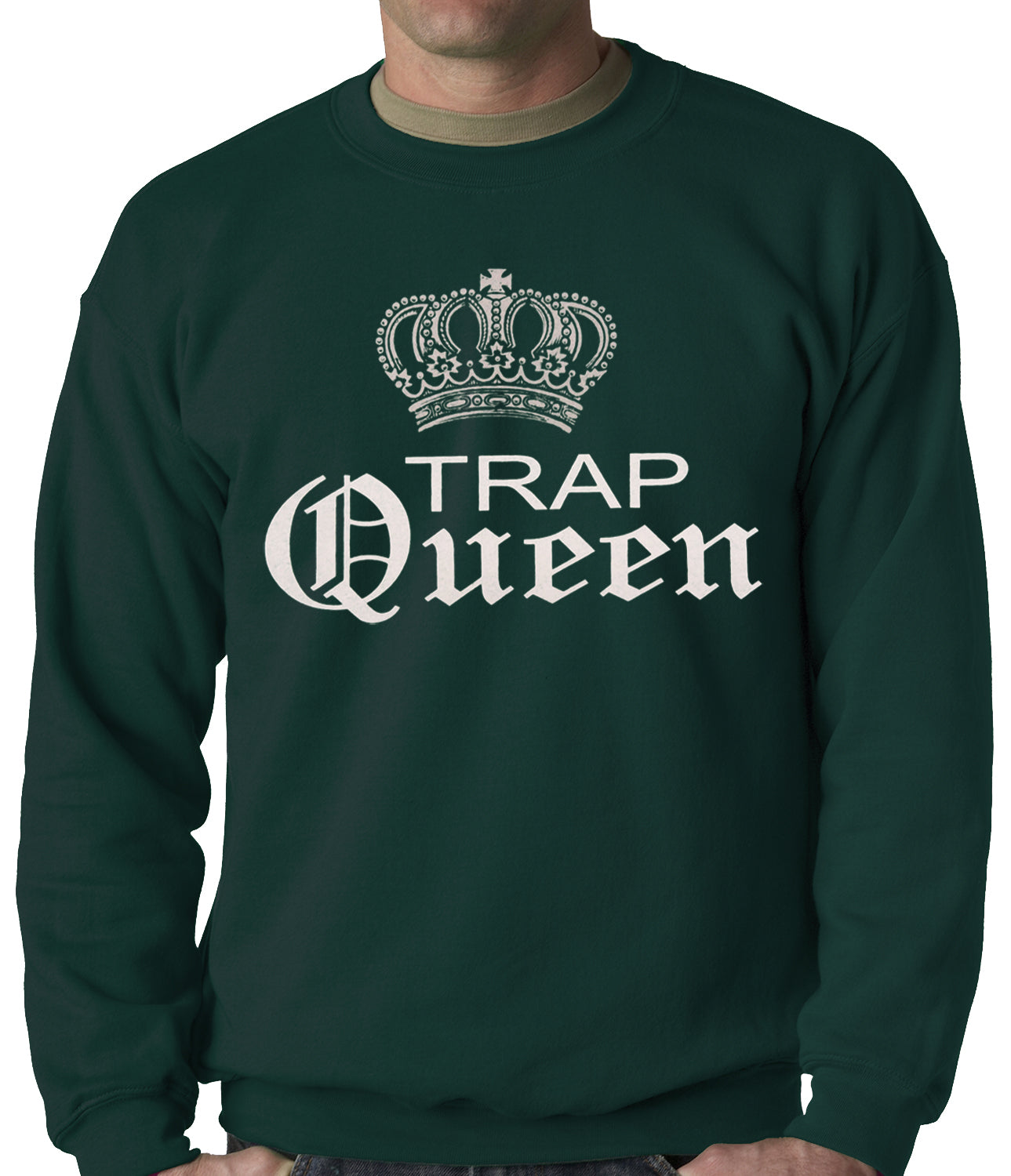 Trap Queen Silver Crown Adult Crewneck