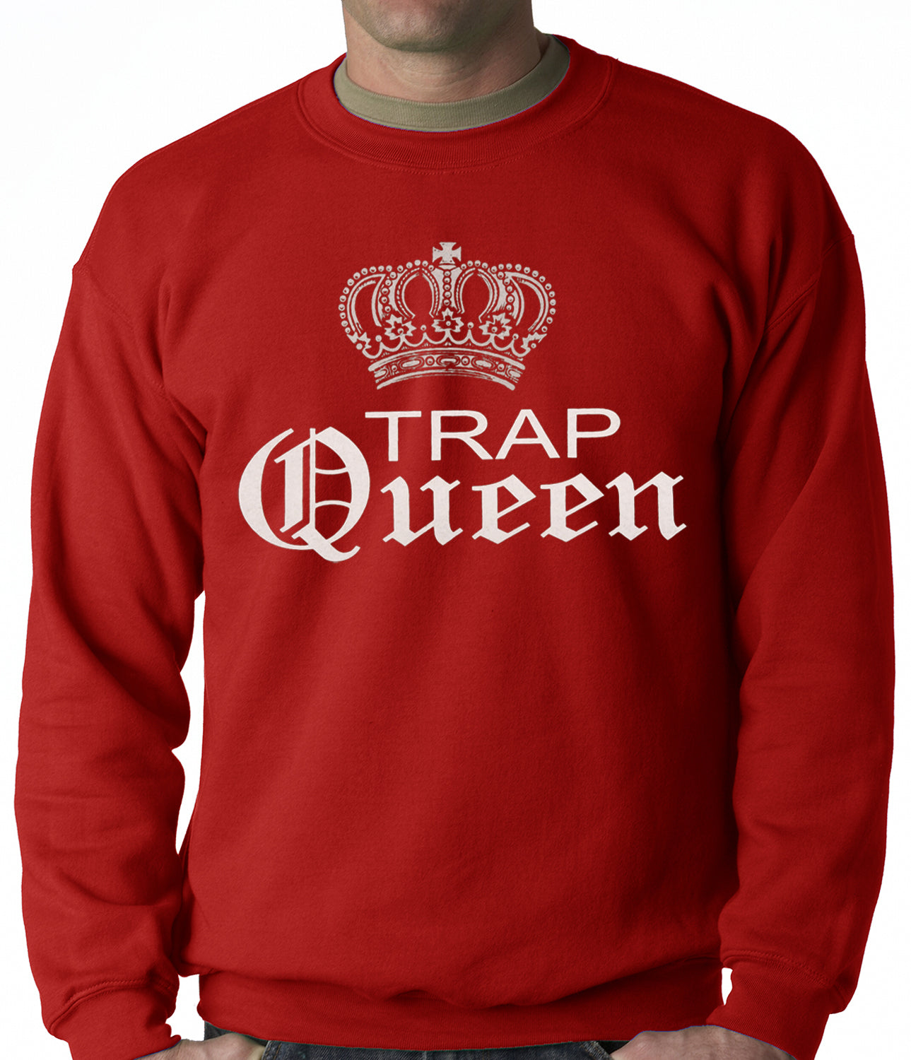 Trap Queen Silver Crown Adult Crewneck